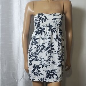 Forever 21 Strapless Dress - Black and White Floral Size S‎